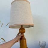 Old turned wooden lamp