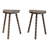Pair of tripod stools