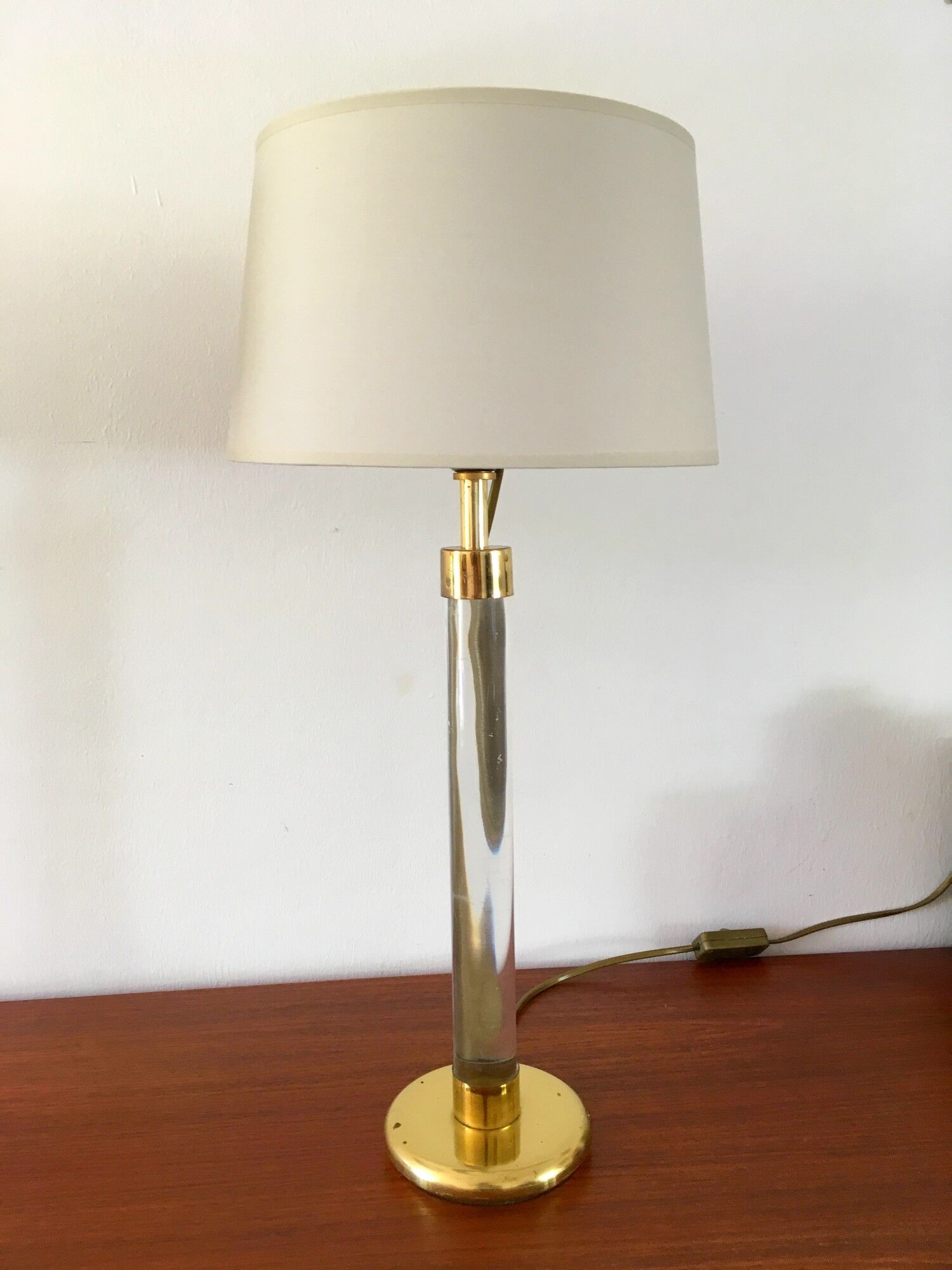 2 70s vintage Plexiglas lamps