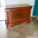 Cherry wood ogee chest of drawers - 4 drawers - 80s - long chest of drawers - Louis Philippe style