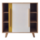 Vintage low sideboard with sliding doors in solid pine - 1960s design