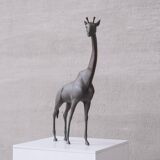 Mid-century french brass patinated giraffe object