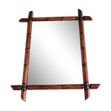 Old large retro bamboo mirror Dimensions: 77 x 62