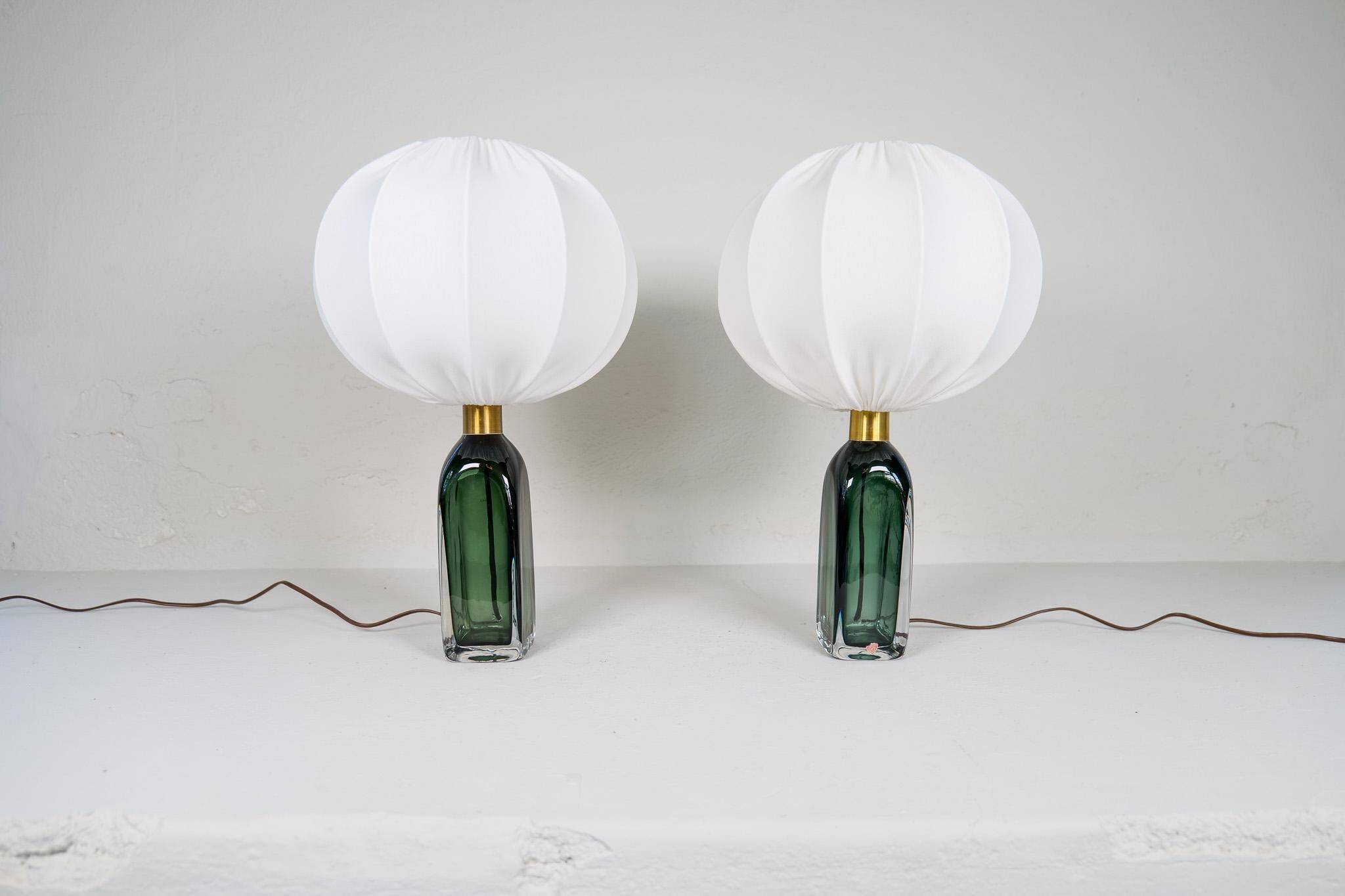 Mid-Century Modern Table Lamps by Carl Fagerlund for Orrefors Sweden RD 1406