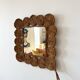 Vintage 1960s braided raffia mirror