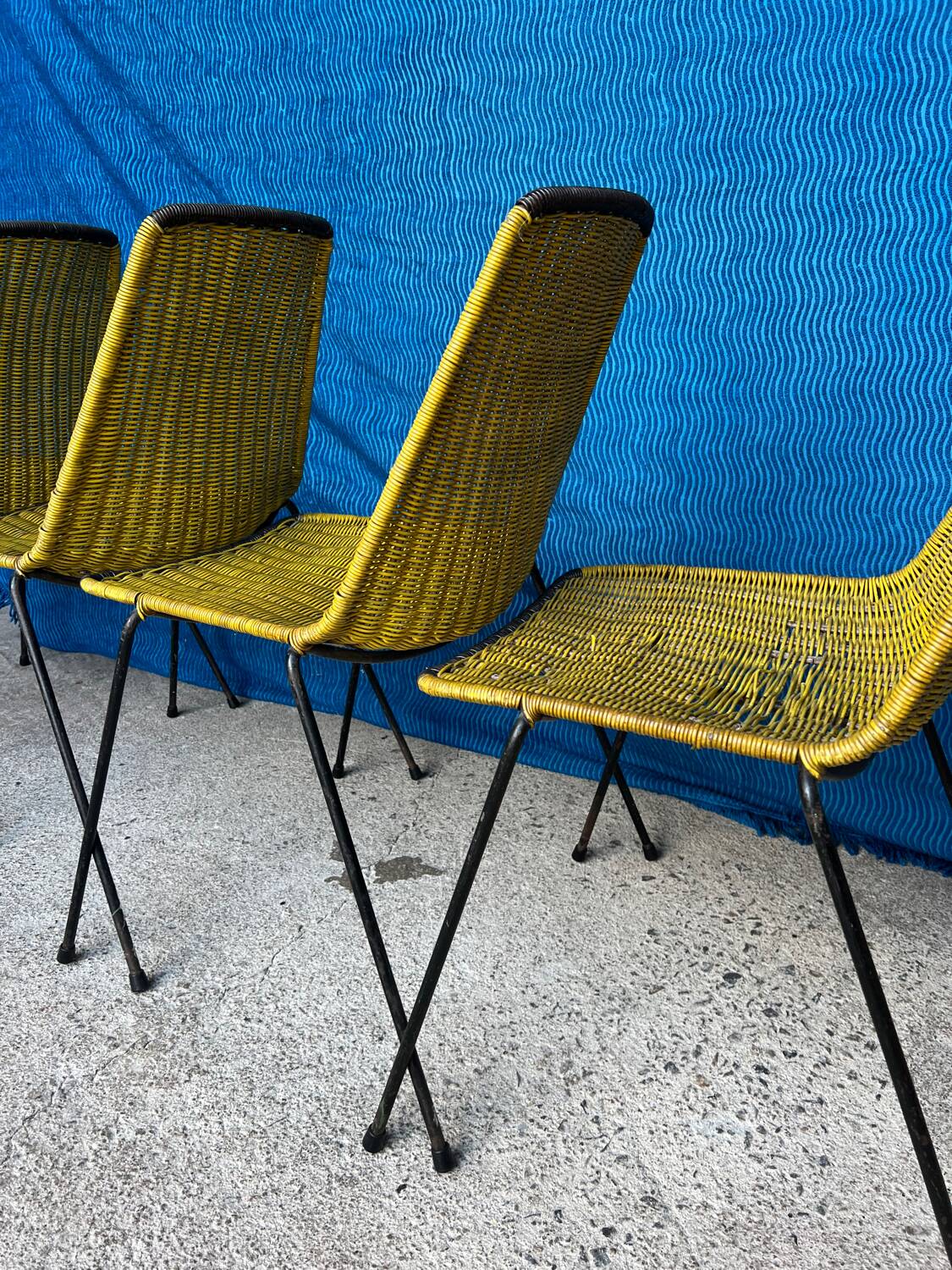 4 vintage “Baskets” chairs 1950s design Gian Franco Legler