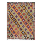 1970s Vintage Turkish Hand-Knotted Wool Cotton Yellow Area Rug 175x234