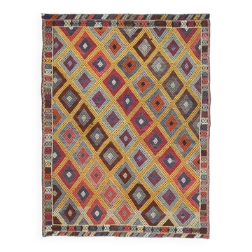 Tapis vintage turc en laine et coton noué à la main, années 1970
