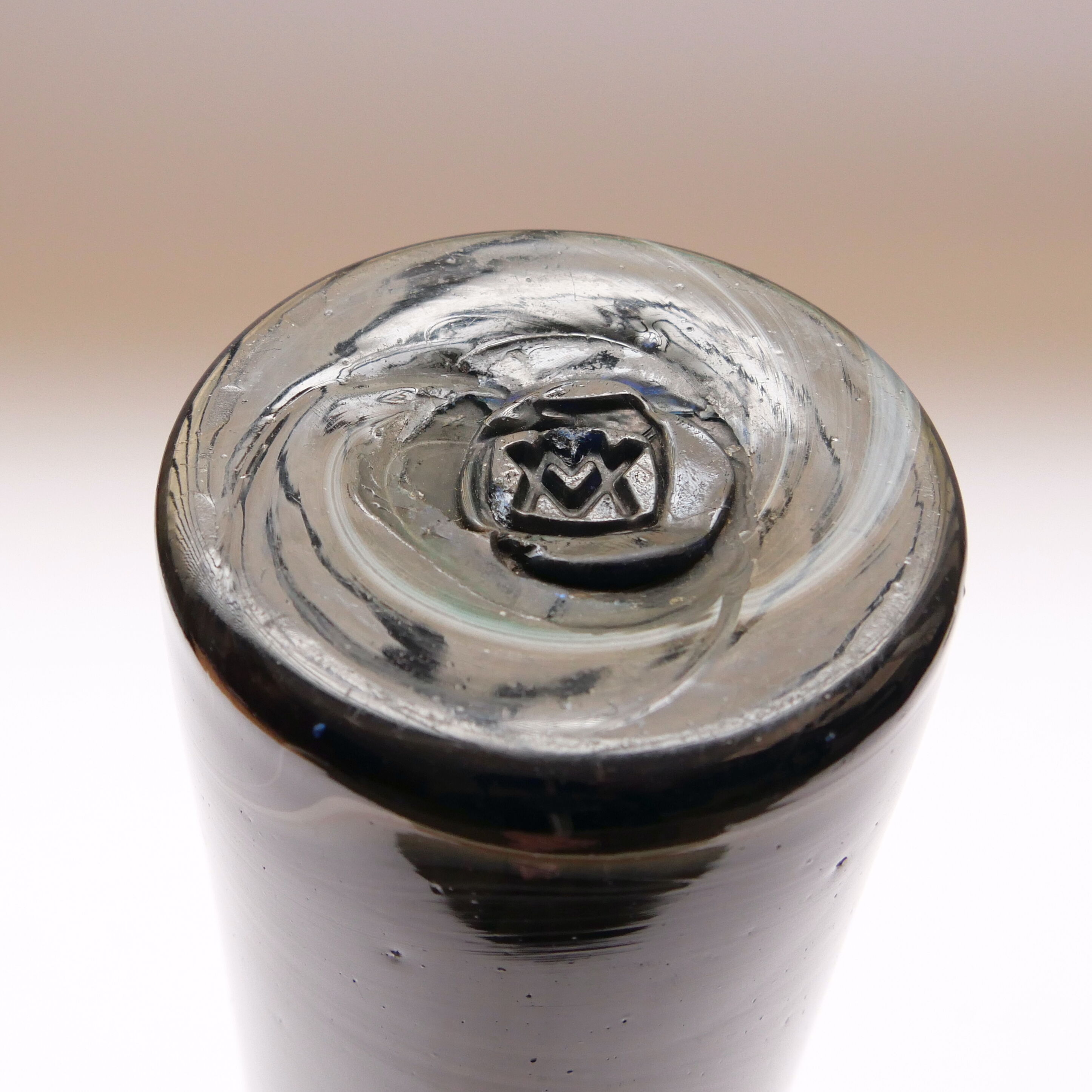 Agate glass cylinder vase, Maure Vieil 1970