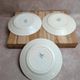 Set of 3 flat plates in ironstone Debray – Guadeloupe Service