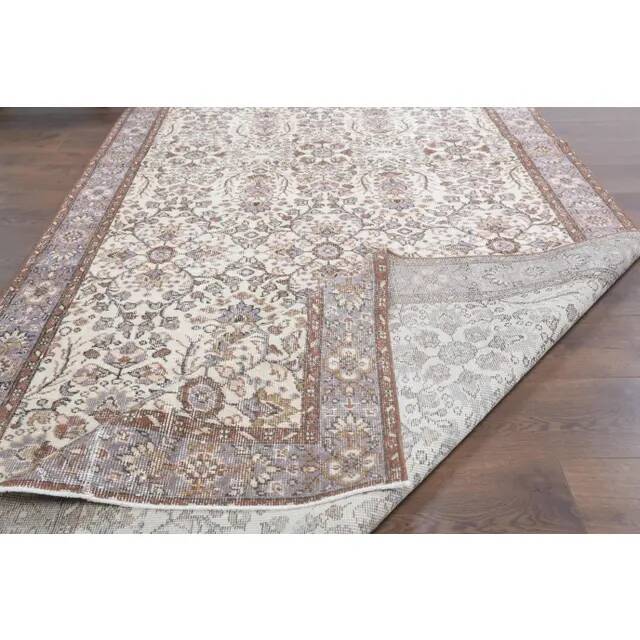 Vintage Turkish Hand-Knotted Wool Cotton Beige Area Rug 158x284