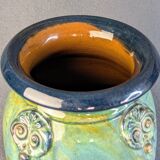 Large Art Nouveau Ceramic Base with Flamed Decor