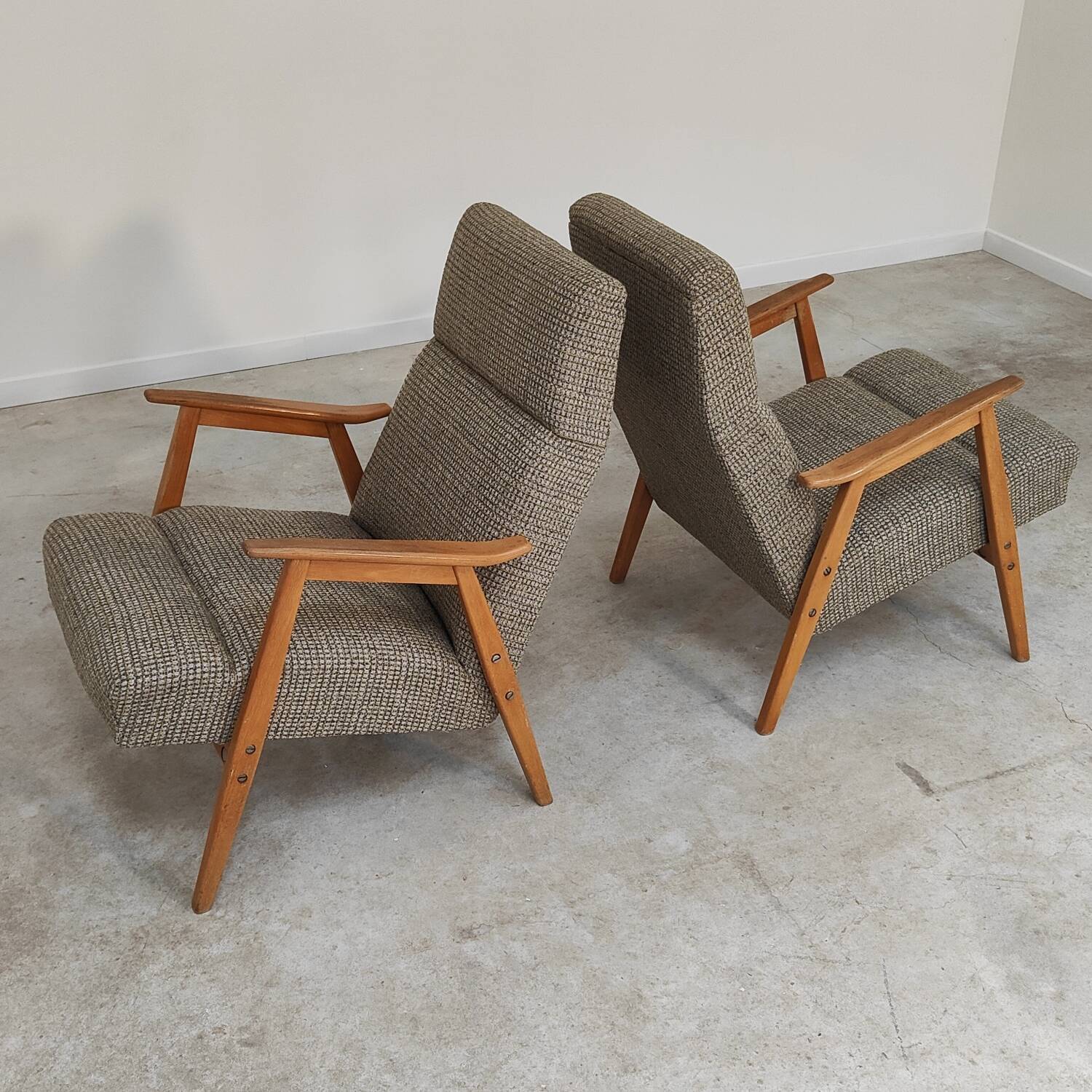 Pair of 6956 armchairs restored by Interier Praha, production 1965