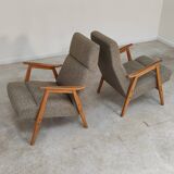 Pair of 6956 armchairs restored by Interier Praha, production 1965
