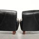 Set of two black vintage cowhide aviator design armchairs