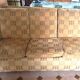 1940s club style 3-seater sofa in checked velvet fabric