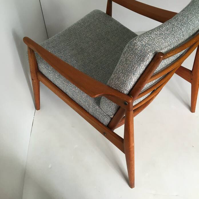 Scandinavian blue gray armchair