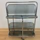 70s chrome folding dessert, smoked glass bar