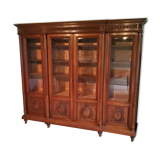 Late nineteenth century Louis XVI style library in walnut