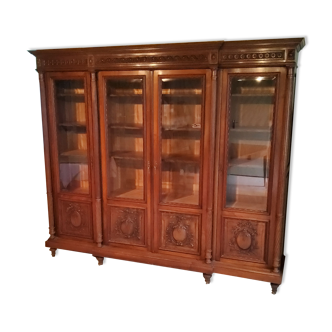 Late nineteenth century Louis XVI style library in walnut