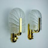 Pair of "leaf" wall lights by Carl Fagerlund, Murano glass, Germany, 1970