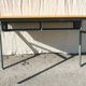 Vintage 2-seater desk with large metal locker