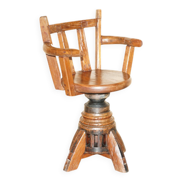 Chaise pivotante capitaine en roue de cheval de trait antique vers 1760
