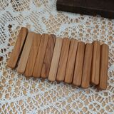 12 antique olive wood knife holders