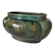Art Deco lobed cache-pot in glazed turquoise earthenware.