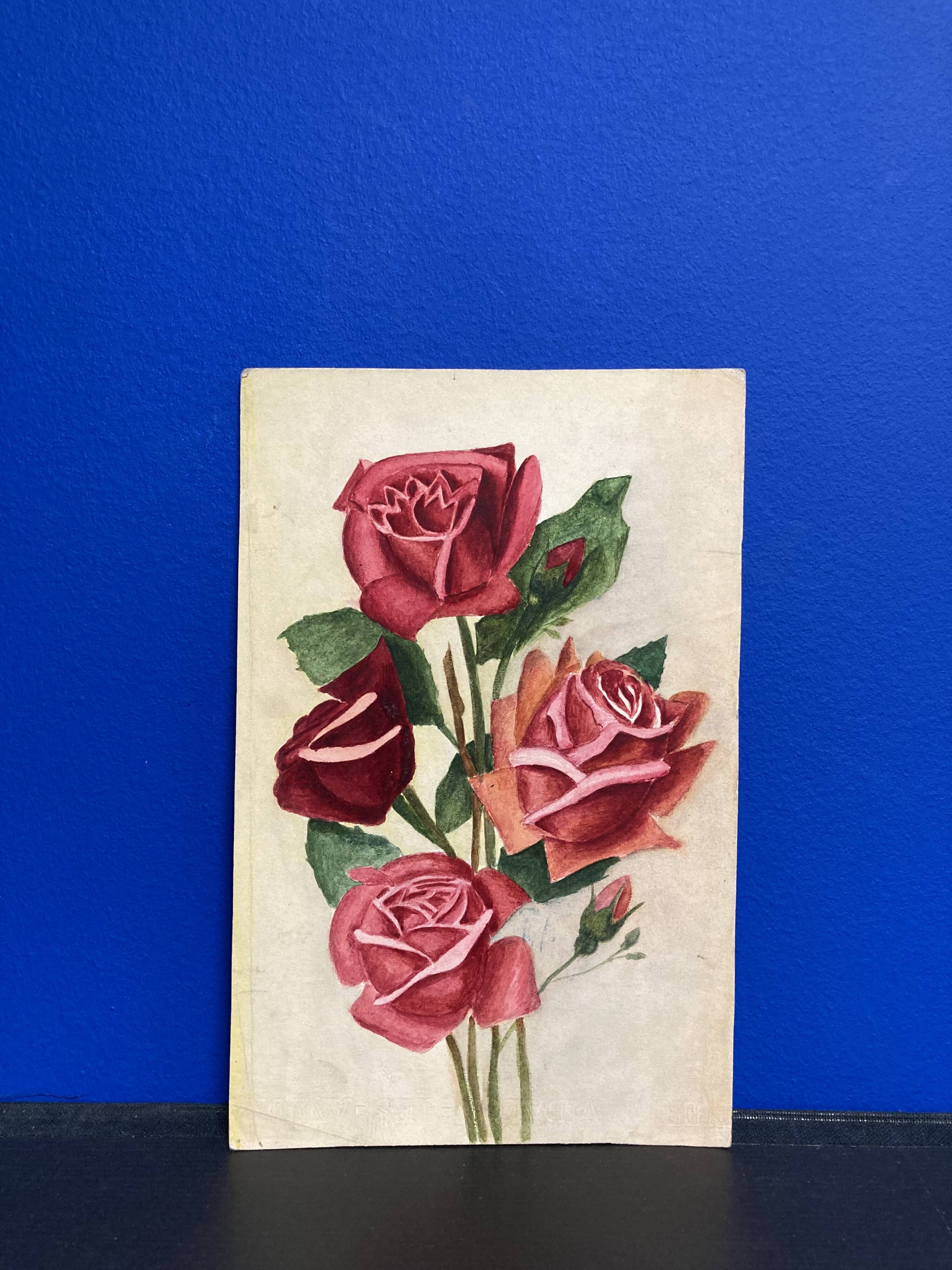 Old rose watercolor