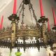 Gothic chandelier in bronze door candles 19 th castle residence