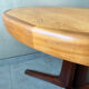 Vintage round Scandinavian table with extendable star center leg