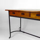Bureau moderniste en merisier et fer forgé, circa 1980
