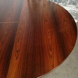 Table ronde, extensible en palissandre, rallonge papillon