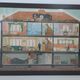 Illustration/ Old poster of a house in cut, framed. Vintage. 60's 1960s