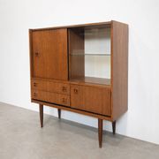 Compact Scandinavian highboard in teak, circa 1960.