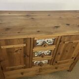 Commode en pitchpin massif vintage