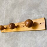 Wall coat rack hook pine balls