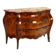 Commode ancienne baroque en noyer et marbre, Italie, XXe siècle