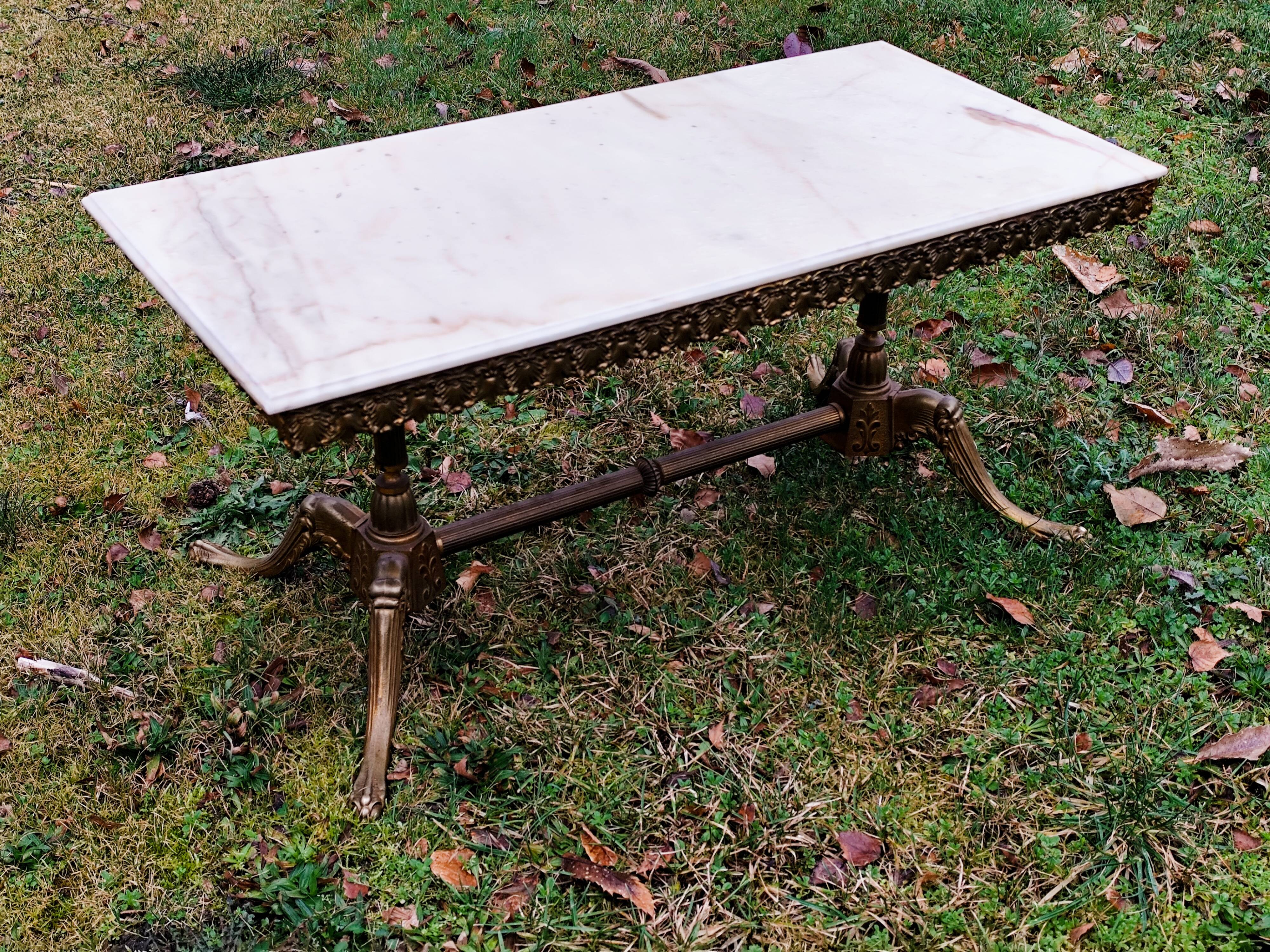 Grande table basse rectangulaire albâtre marbre