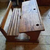 Two-seater wooden schoolboy desk