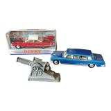 Lot Dinky Toys Mercedes et Cadillac et canon Crescent Toys