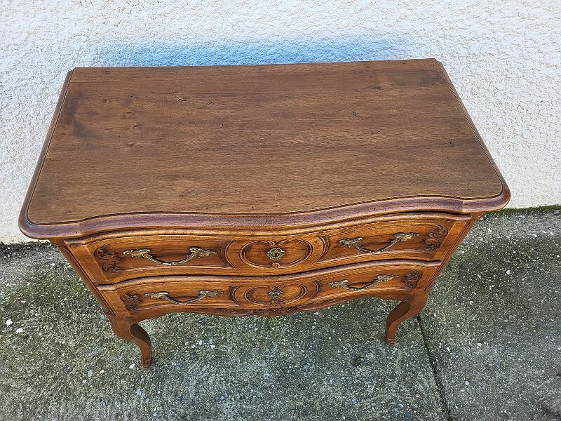 Chest of drawers in walnut jigsaw 2 drawers