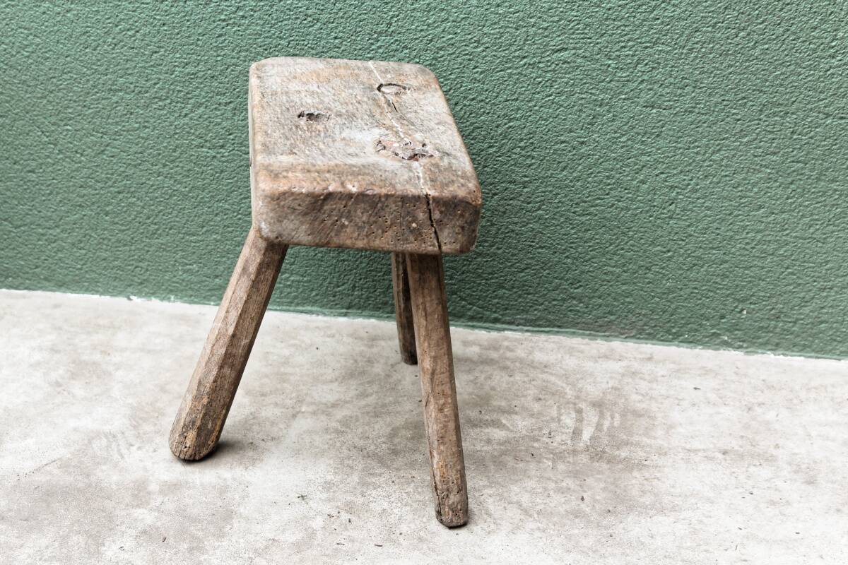 Brutalist Cowherd Stool, Tripod