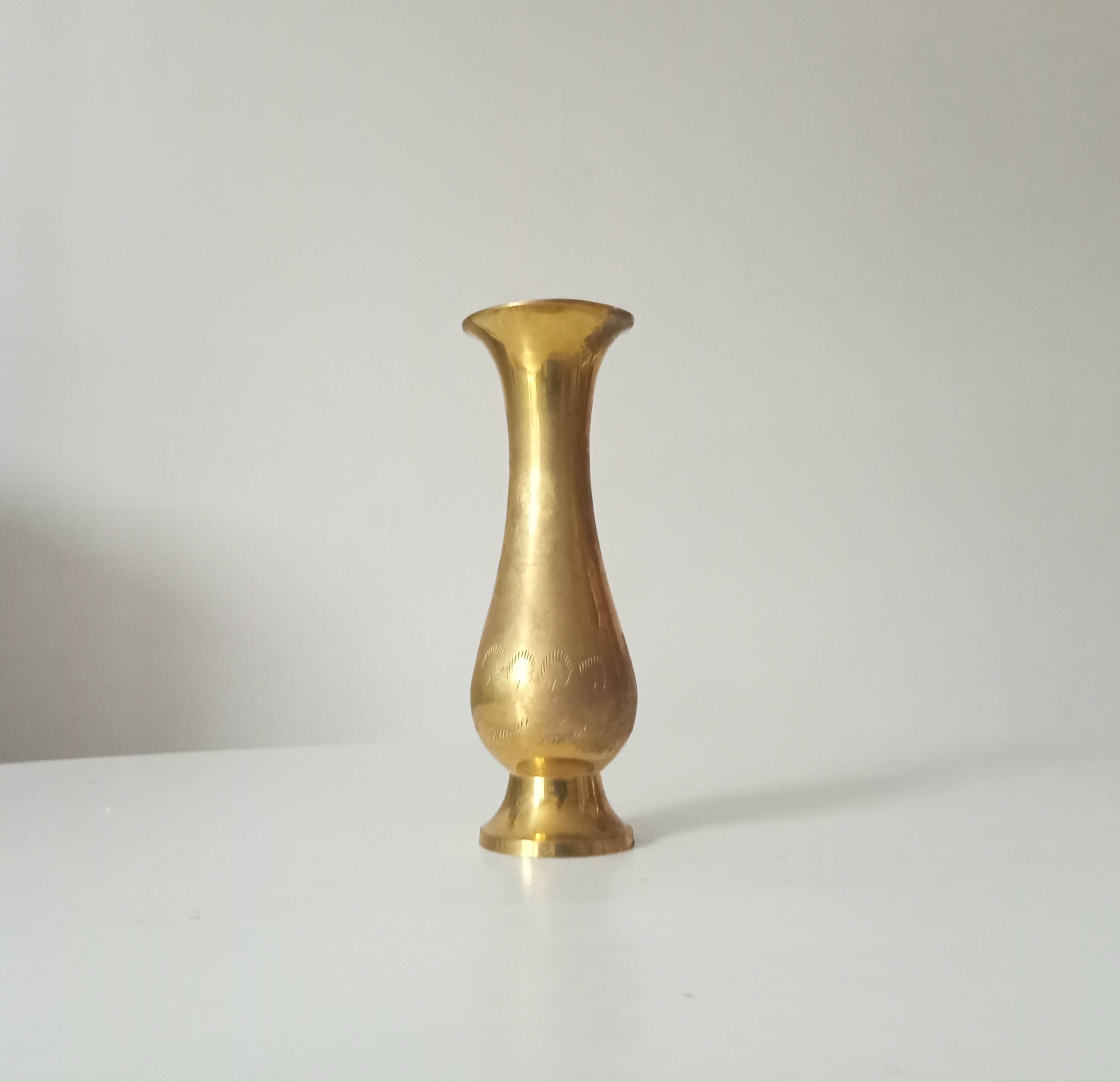 Vintage vase in gilded brass