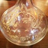 Ancienne carafe en cristal décor doré