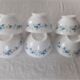 6 bowls VERONICA small blue flowers Arcopal france