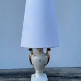 White and gold Limoges porcelain lamp