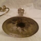 Grand chandelier 3 feux / bougeoir en met.argente styl classique