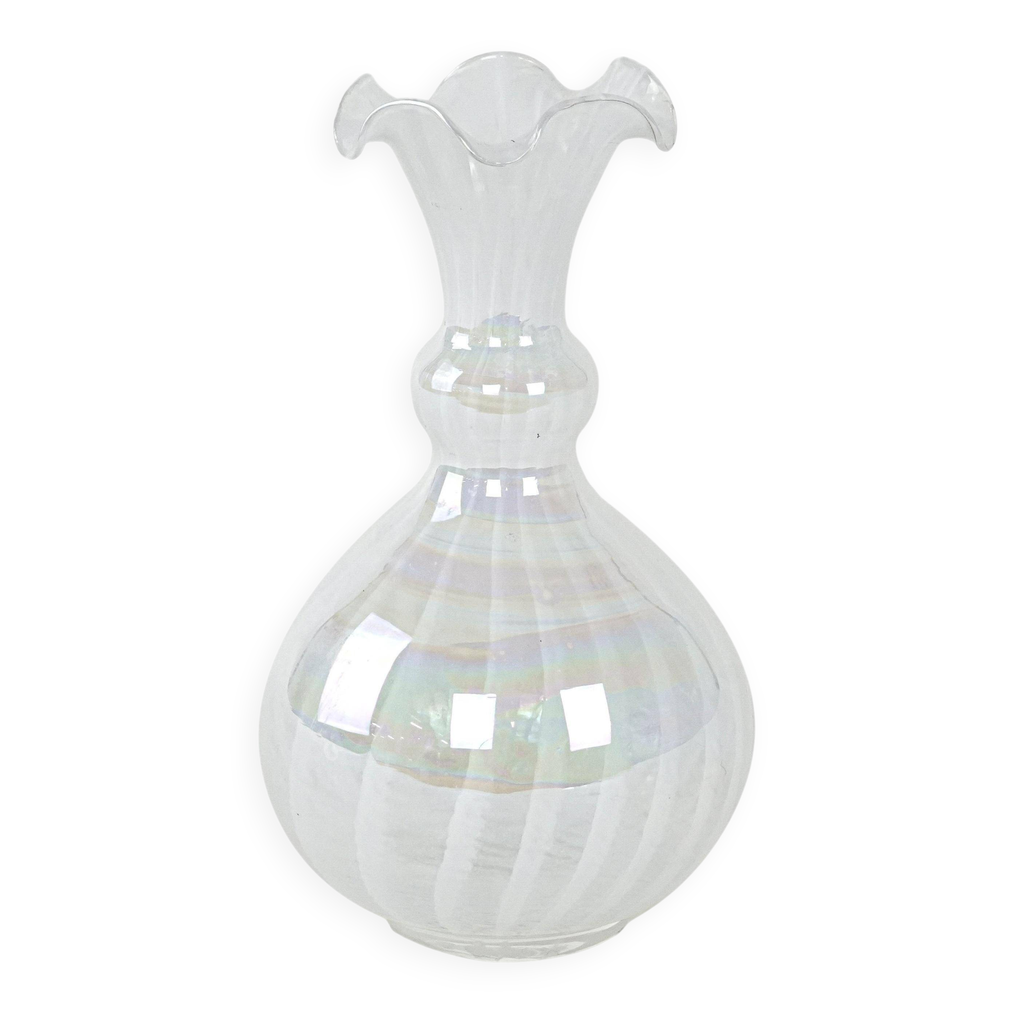 Glass vase, Italian design, 1960s, made in Italy